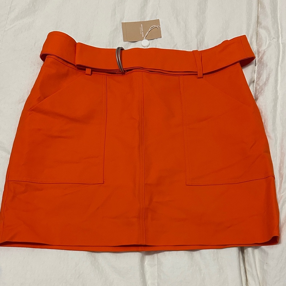 Michael Kors Bold Orange Mini Skirt - Picture 1 of 8